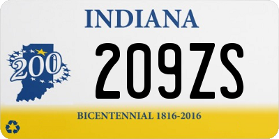 IN license plate 209ZS