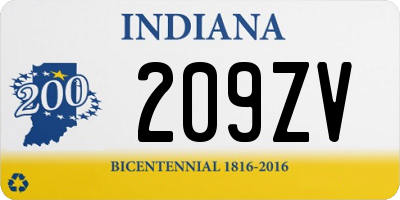 IN license plate 209ZV