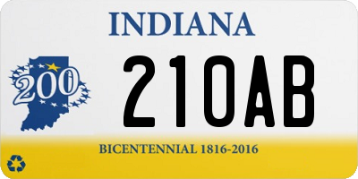 IN license plate 210AB