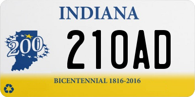 IN license plate 210AD