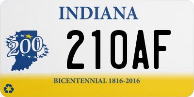 IN license plate 210AF