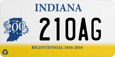 IN license plate 210AG