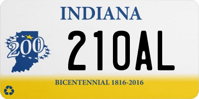 IN license plate 210AL