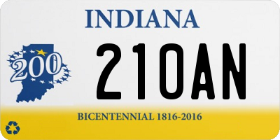 IN license plate 210AN