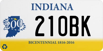 IN license plate 210BK