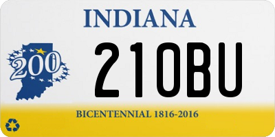 IN license plate 210BU