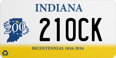 IN license plate 210CK