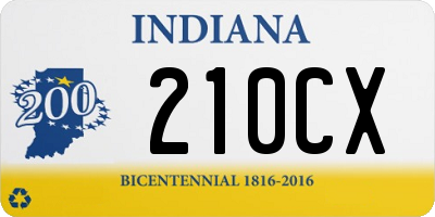 IN license plate 210CX