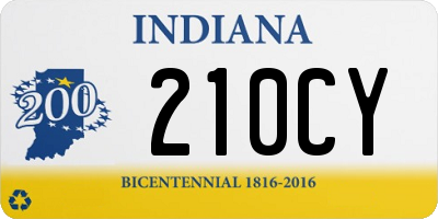 IN license plate 210CY