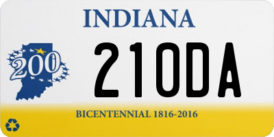 IN license plate 210DA