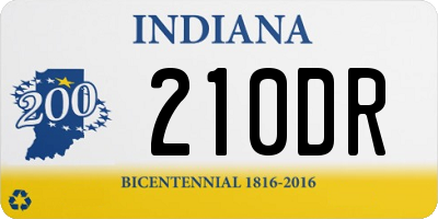 IN license plate 210DR