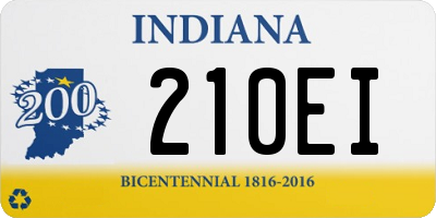 IN license plate 210EI