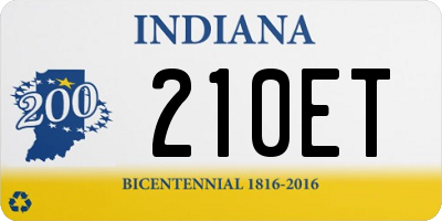 IN license plate 210ET