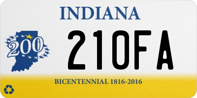 IN license plate 210FA