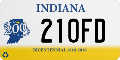 IN license plate 210FD