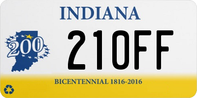 IN license plate 210FF