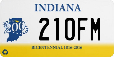 IN license plate 210FM