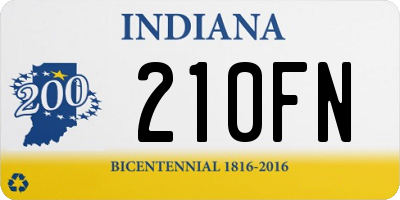 IN license plate 210FN