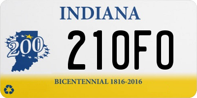 IN license plate 210FO