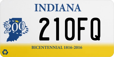 IN license plate 210FQ