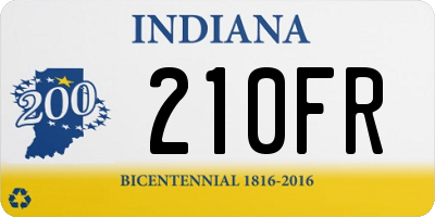 IN license plate 210FR