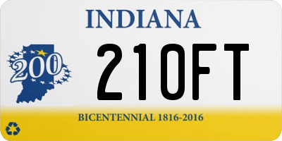 IN license plate 210FT