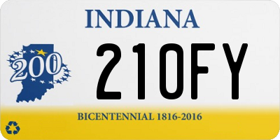 IN license plate 210FY