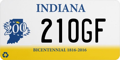 IN license plate 210GF