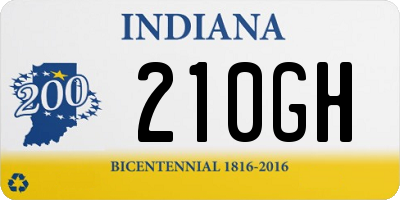 IN license plate 210GH