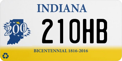 IN license plate 210HB