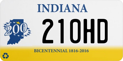 IN license plate 210HD