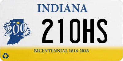 IN license plate 210HS