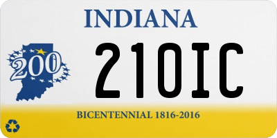 IN license plate 210IC