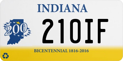 IN license plate 210IF