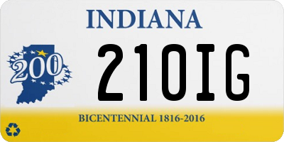 IN license plate 210IG