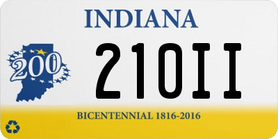 IN license plate 210II