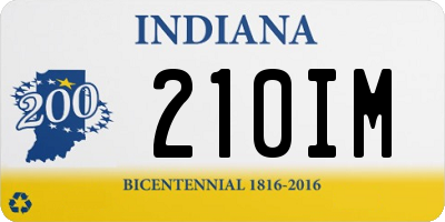 IN license plate 210IM
