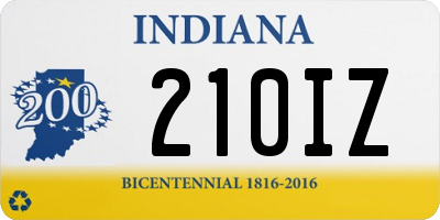 IN license plate 210IZ