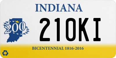 IN license plate 210KI