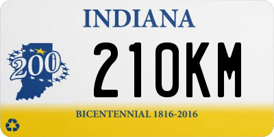 IN license plate 210KM