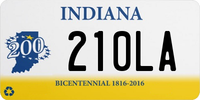 IN license plate 210LA