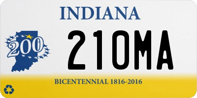 IN license plate 210MA