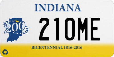IN license plate 210ME