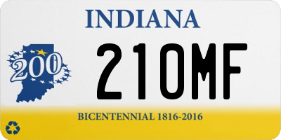 IN license plate 210MF