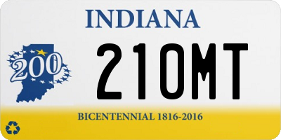 IN license plate 210MT