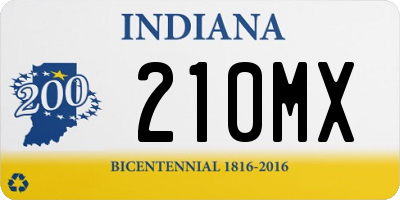 IN license plate 210MX