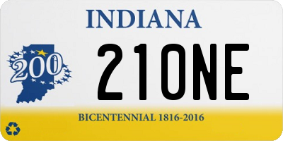 IN license plate 210NE