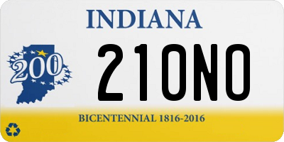IN license plate 210NO