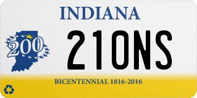 IN license plate 210NS