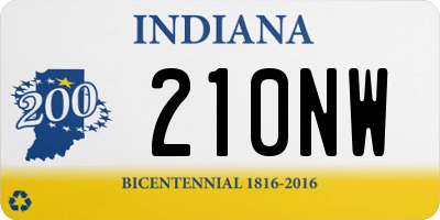 IN license plate 210NW